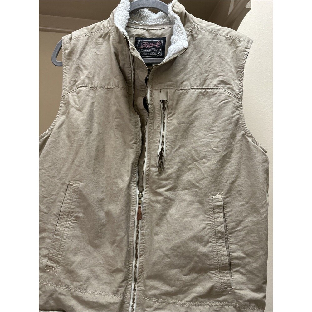 Rafter-C Cowboy Collection Wool Lined Vest Boys Small Tan Workwear Pockets